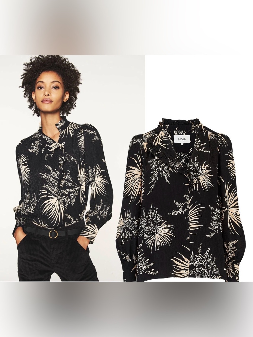 ba&sh Eda Ruffle Collared Blouse - Picture 2 of 15